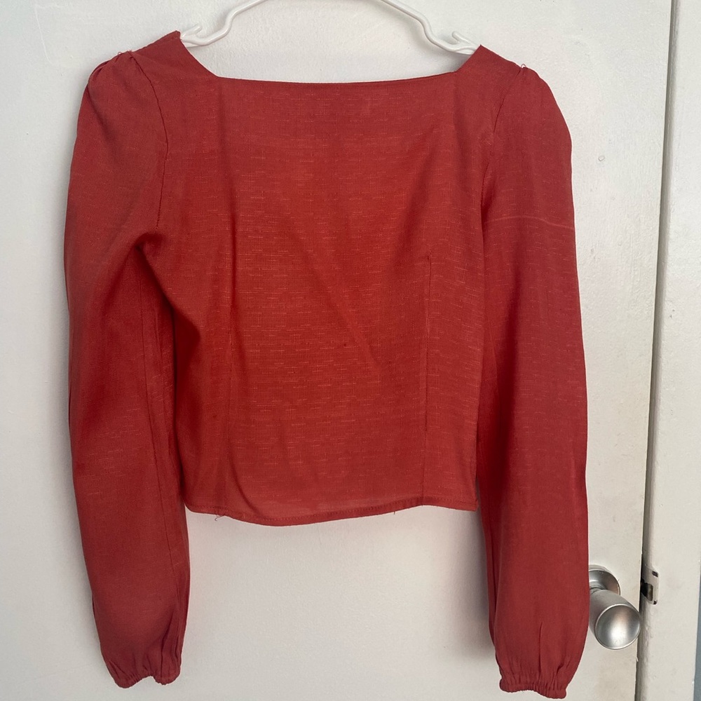 RUST Squareneck Blouse-XS